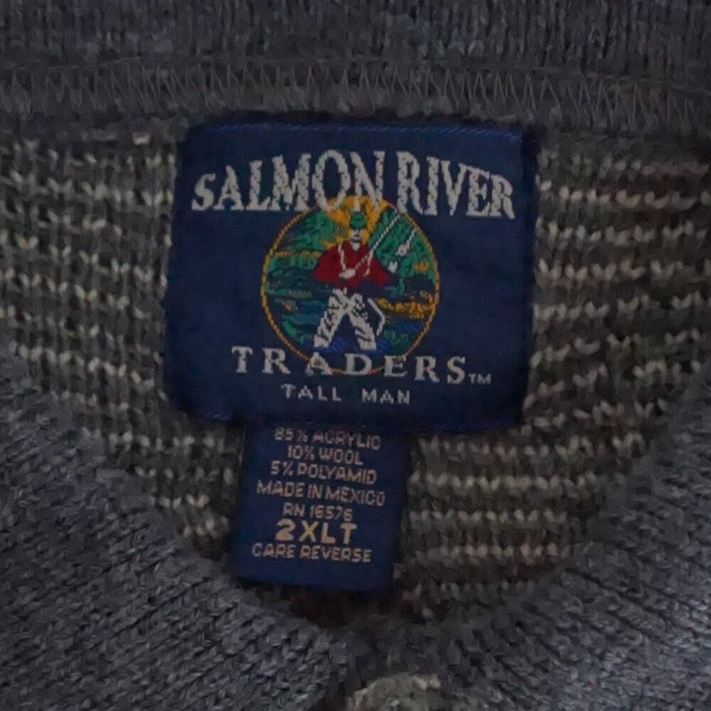 VTG Salmon River Traders Textured Knit Cabincore Eclectic Grandpa Sweater 2XLT - Picture 4 of 10